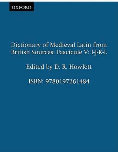 Cover image for Dictionary of Medieval Latin from British Sources