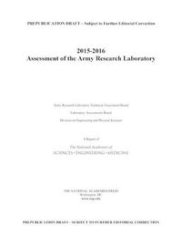 Cover image for 2015-2016 Assessment of the Army Research Laboratory