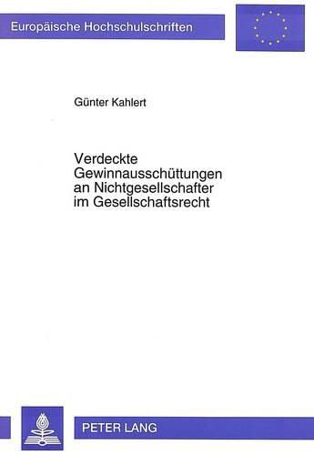 Cover image for Verdeckte Gewinnausschuettungen an Nichtgesellschafter Im Gesellschaftsrecht