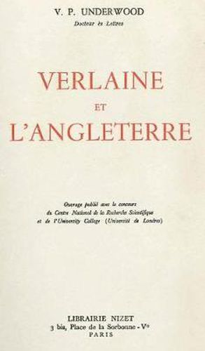 Cover image for Verlaine Et l'Angleterre