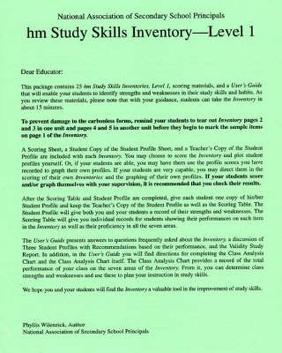 Cover image for Inventory: Level I: hm Learning & Study Skills