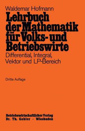 Cover image for Lehrbuch der Mathematik fur Volks- und Betriebswirte