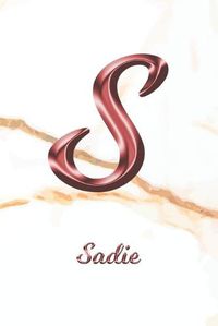 Cover image for Sadie: Sketchbook - Blank Imaginative Sketch Book Paper - Letter S Rose Gold White Marble Pink Effect Cover - Teach & Practice Drawing for Experienced & Aspiring Artists & Illustrators - Creative Sketching Doodle Pad - Create, Imagine & Learn to Draw