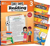 Cover image for 180 Days (TM): Reading 2nd Ed, Writing, Spelling, & Language Grade 3: 4-Book Set