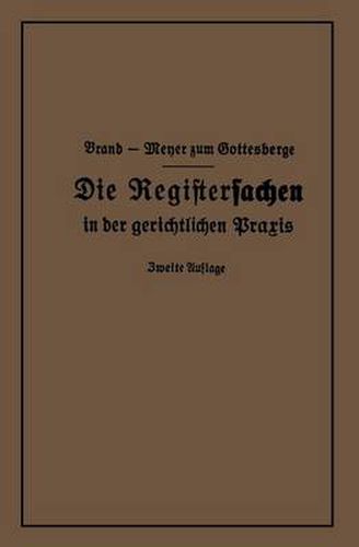 Cover image for Die Registersachen