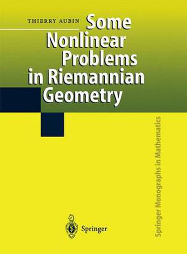 Cover image for Some Nonlinear Problems in Riemannian Geometry