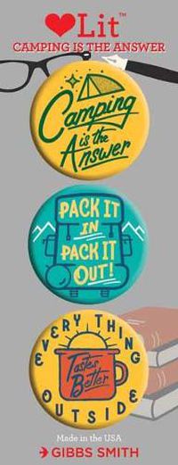 Cover image for Camping is the Answer 3 Badge Set: LoveLit Button Assortment