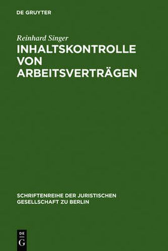 Cover image for Inhaltskontrolle von Arbeitsvertragen