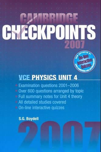 Cover image for Cambridge Checkpoints VCE Physics Unit 4 2007