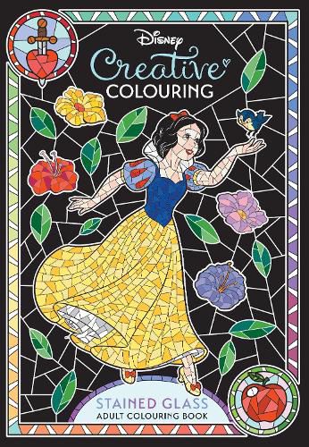 Cover image for Disney: Creative Colouring Stained Glass Adult Colouring book (Starring Snow White)