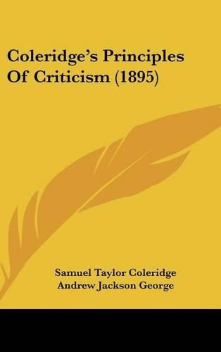 Cover image for Coleridge's Principles of Criticism (1895)