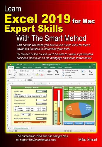 Cover image for Learn Excel 2019 for Mac Expert Skills with The Smart Method: Tutorial teaching Advanced Techniques