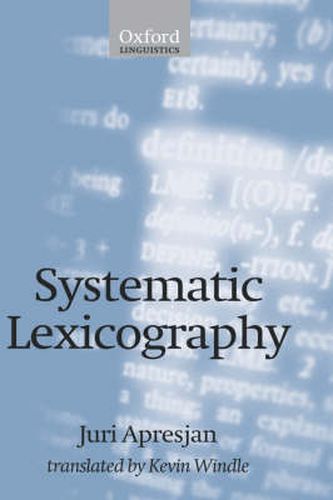 Cover image for Systematic Lexicography