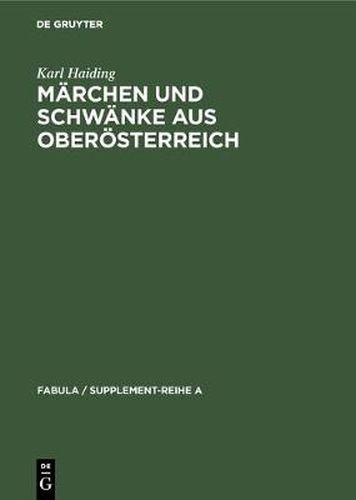 Cover image for Marchen und Schwanke aus Oberoesterreich