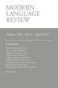 Cover image for Modern Language Review (109: 2) April 2014