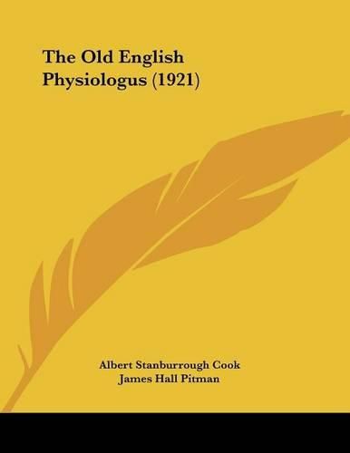 Cover image for The Old English Physiologus (1921)