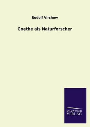 Cover image for Goethe als Naturforscher