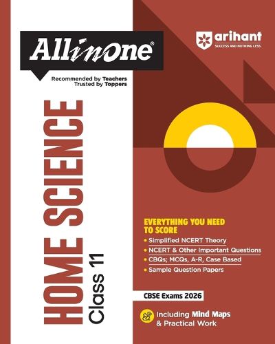 Cover image for Arihant All in One Home Science Class 11 for Cbse Exams 2025-26 as Per Latest Syllabus Simplified Theory, All Types of Exam Pattern Questions, Cbqs, MCQS, A-R, Case Based, Sample Question Papers, Mind Maps, & Project Work