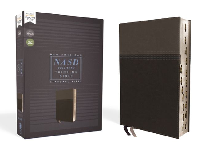 Cover image for NASB, Thinline Bible, Leathersoft, Black, Red Letter, 1995 Text, Thumb Indexed, Comfort Print