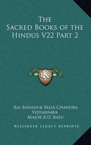 Cover image for The Sacred Books of the Hindus V22 Part 2