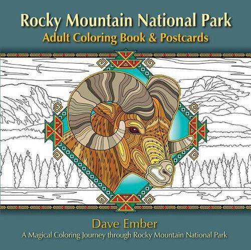 Cover image for Rocky Mountain National Park Adult Coloring Book & Postcards: A Magical Coloring Journey Through Rocky Mountain National Park