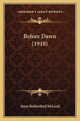 Cover image for Before Dawn (1918)