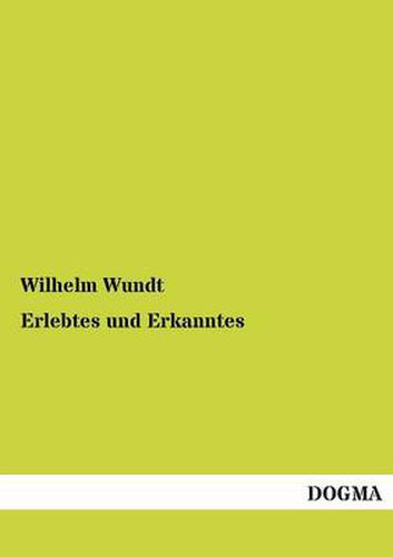 Cover image for Erlebtes Und Erkanntes