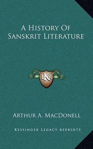 Cover image for A History of Sanskrit Literature