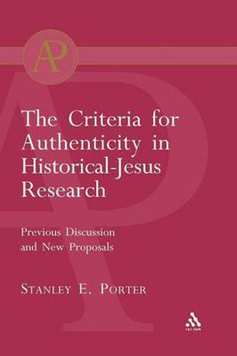 Cover image for Criteria for Authenticity in Historical-Jesus Research