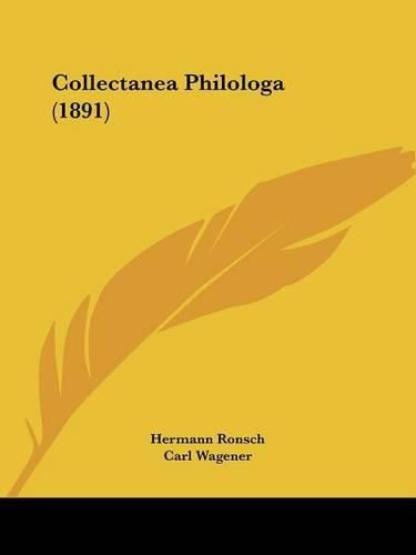 Cover image for Collectanea Philologa (1891)