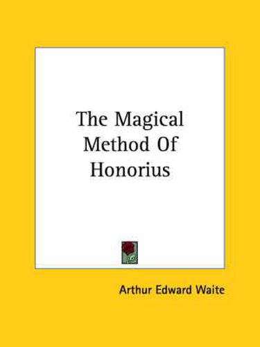 Cover image for The Magical Method of Honorius