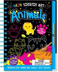 Cover image for Neon Scratch Art Animals