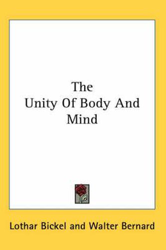 Cover image for The Unity of Body and Mind