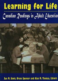 Cover image for Learning for Life: Canadian Readings in Adult Education