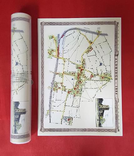 Cover image for Aldridge Village 1884 - Old Map Supplied in a Clear Two Part Screw Presentation Tube - Print Size 45cm x 32cm