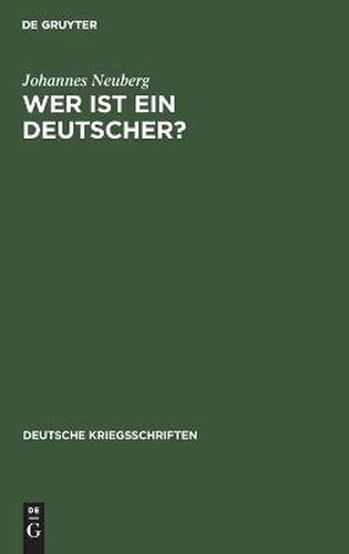 Cover image for Wer ist ein Deutscher?