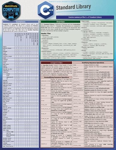 Cover image for C++ Standard Library: A Quickstudy Laminated Reference Guide