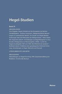 Cover image for Hegel-Studien / Hegel-Studien Band 31 (1996)