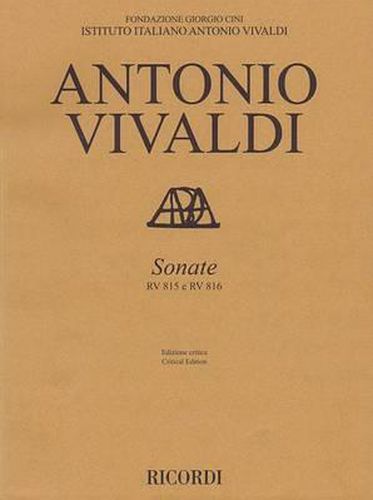 Cover image for Antonio Vivaldi Sonatas, Rv 815 e Rv 816: Violin and Basso Continuo