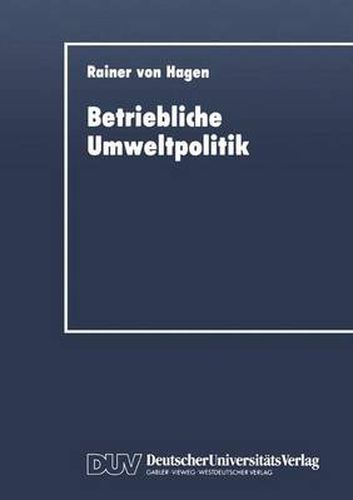 Cover image for Betriebliche Umweltpolitik