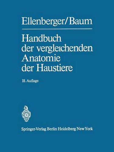 Cover image for Handbuch Der Vergleichenden Anatomie Der Haustiere