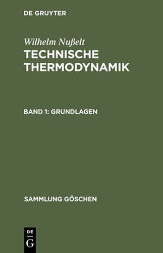 Cover image for Technische Thermodynamik, Band 1, Grundlagen