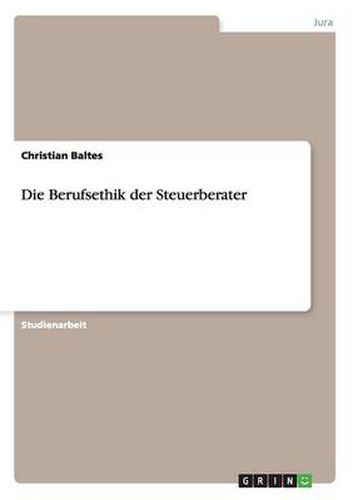 Cover image for Die Berufsethik der Steuerberater