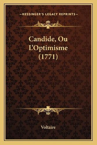 Cover image for Candide, Ou L'Optimisme (1771)