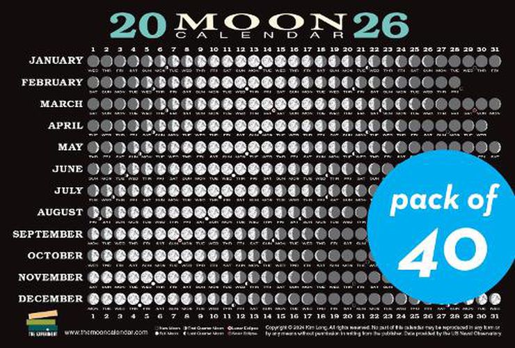 Cover image for 2026 Moon Calendar Card (40 pack)