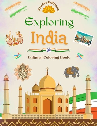 Cover image for Exploring India - Cultural Coloring Book - Creative Designs of Indian Symbols