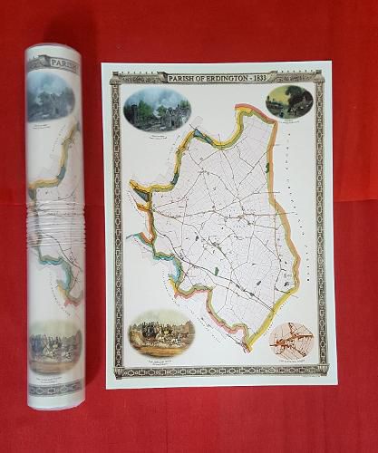Cover image for Parish of Erdington 1833 - Old Map Supplied in a Clear Two Part Screw Presentation Tube - Print Size 45cm x 32cm