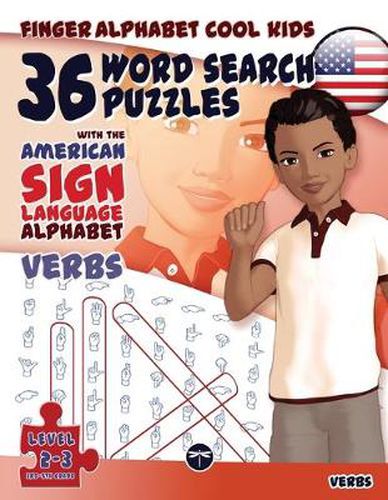 Cover image for 36 Word Search Puzzles  - American Sign Language Alphabet - Verbs
