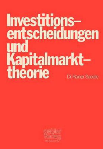 Cover image for Investitionsentscheidungen und Kapitalmarkttheorie