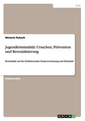 Cover image for Jugendkriminalitat: Ursachen, Pravention und Resozialisierung: Beschrankt auf die Deliktbereiche Koerperverletzung und Diebstahl